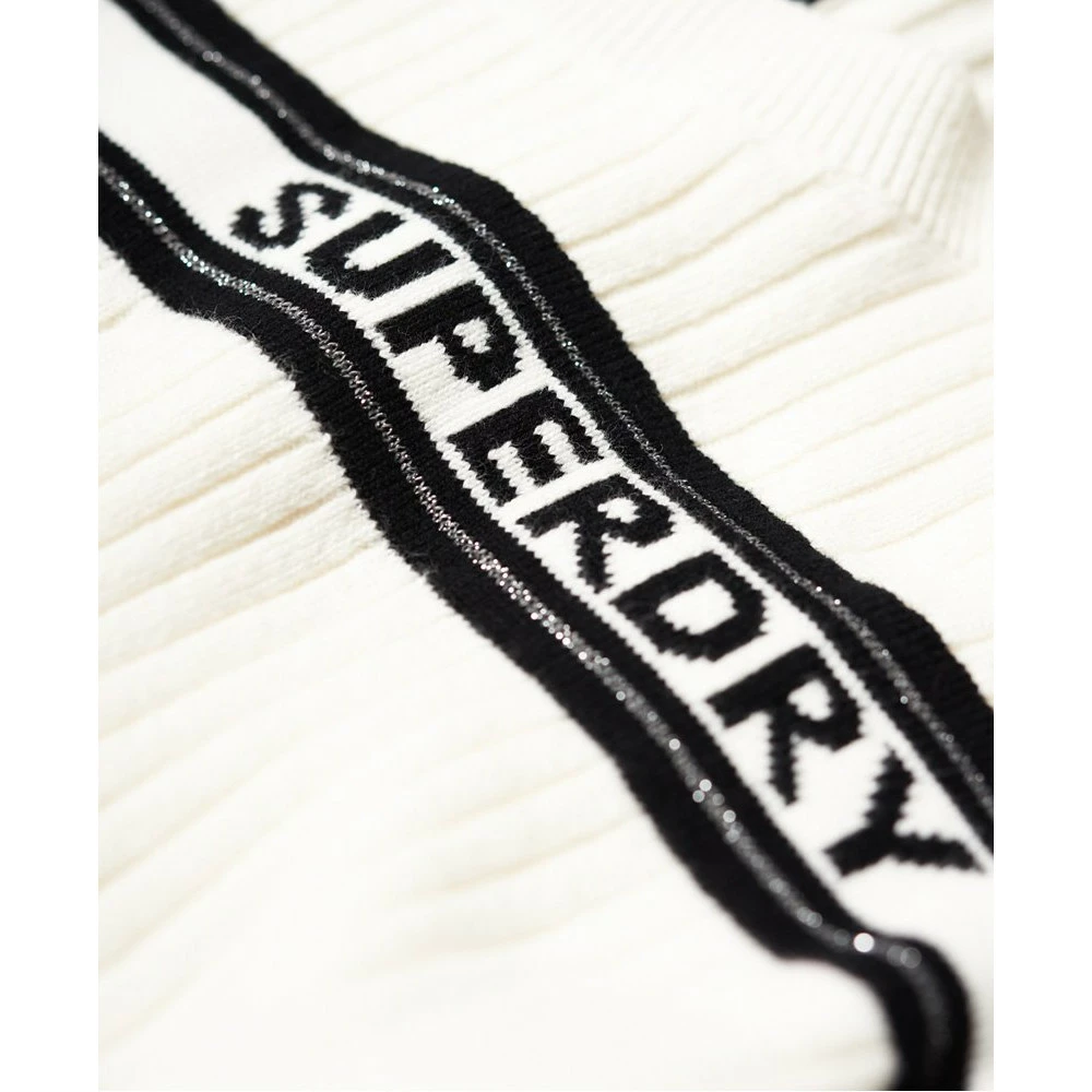 Pull Superdry Logo Ribbed Jumper Cream Soldes – Image 4
