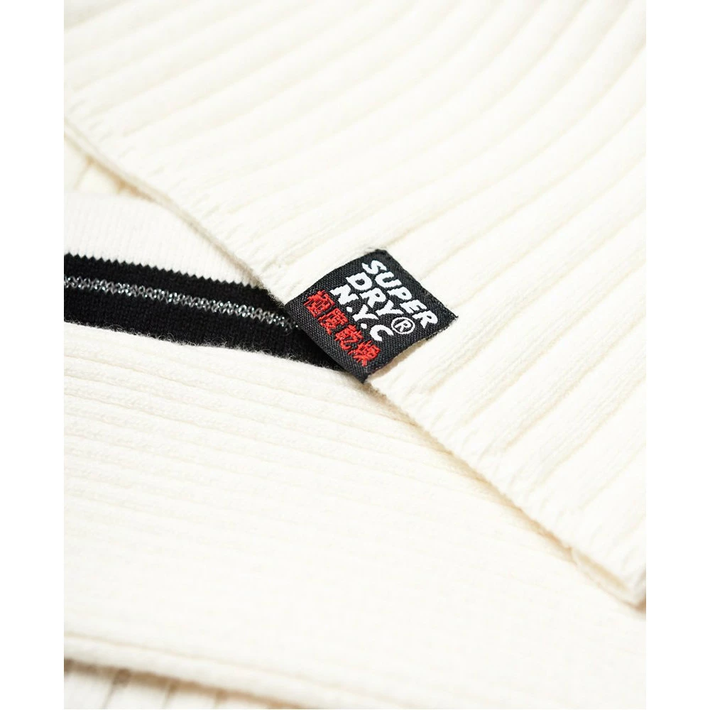 Pull Superdry Logo Ribbed Jumper Cream Soldes – Image 5