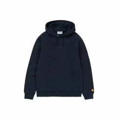 Sweat à Capuche Carhartt Hooded Chase Sweat Dark Navy / Gold Pas Cher