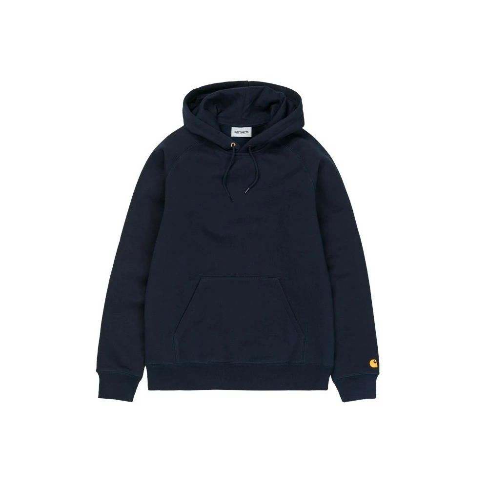 Sweat Ă Capuche Carhartt Hooded Chase Sweat Dark Navy / Gold Pas Cher