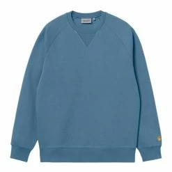 Sweat Carhartt Chase Sweat Icy Water / Gold Pas Cher