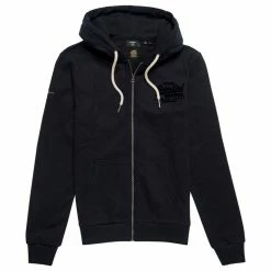 Sweat Zippé Superdry Vintage Logo Tonal Zip Black Moins Cher
