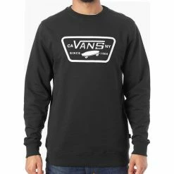 Sweat Vans Men Full Patch Crew Black Soldes