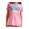 T-shirt Superdry Vintage Logo Cali 180 Fluro Pink Pastel En Remise