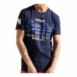 T-shirt Superdry Vintage Logo Ns Midnight Blue Grit Déstockage